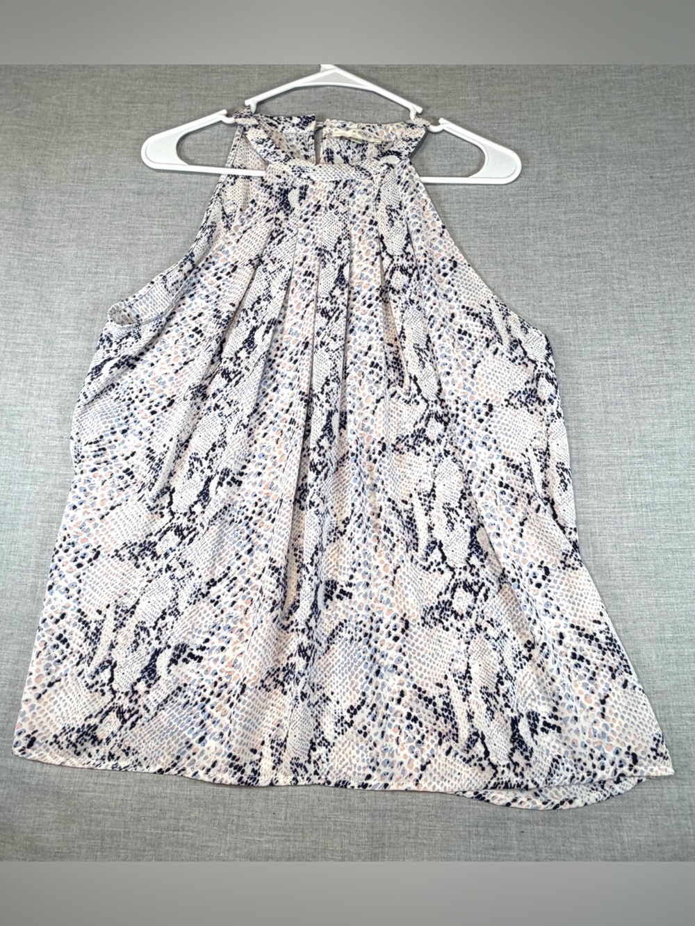 Kenar Neutral Snake-Print Sleeveless Halter Blouse
